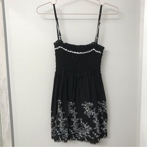 Solitaire Ruched Embroidered Mini Dress